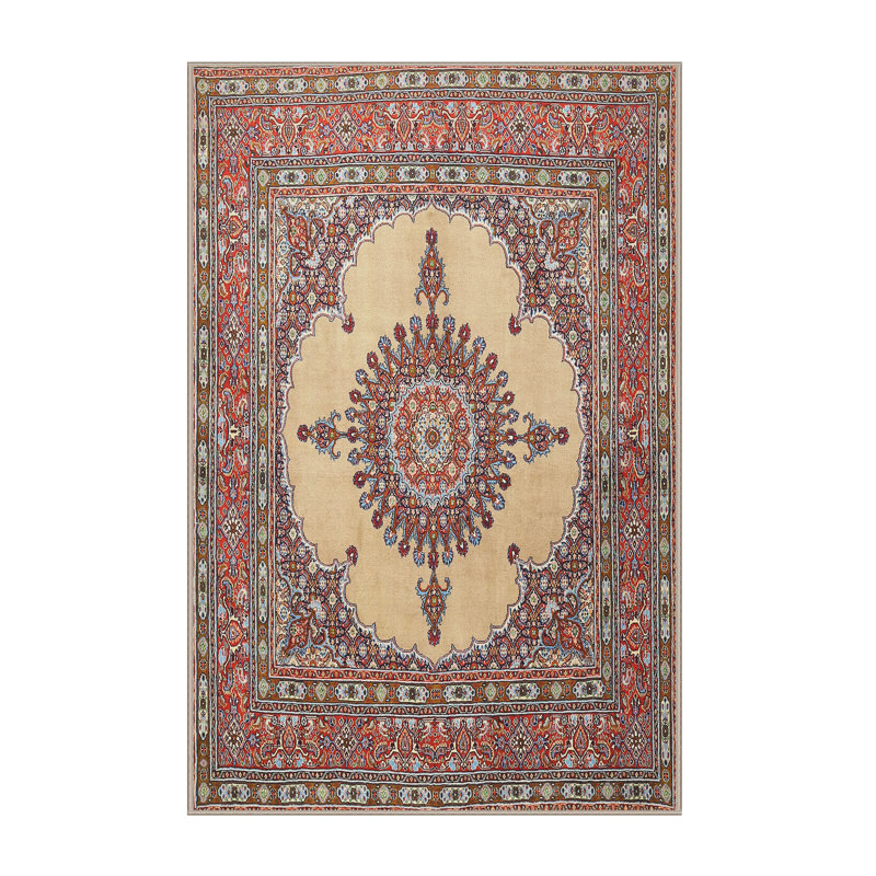 Tapis traditionnel rouge / brun Deux, Rectangle 8 pi x 10 pi