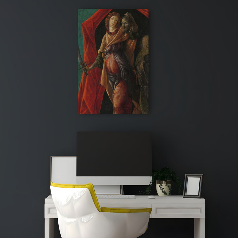 Judith tenant la tête d'Holopherne, 1497. Estampe d'art mural abstraite et contemporaine., H 18 po x l 12 po
