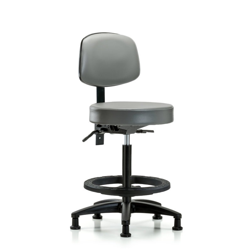 Kuldip Vinyl Task Chair, Gray, Glides