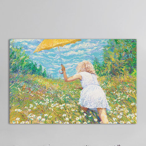 " Francesca " by Iris Scott, 18" H x 26" W x 1.5" D, Black Framed Canvas, No Mat