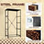 Commode pour la chambre à coucher avec 4 tiroirs de rangement Café grains de café de la ferme de style rétro en bois Surface de la commode Commode en acier avec structure de placard