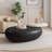 Cream style art pebble rotating end table
