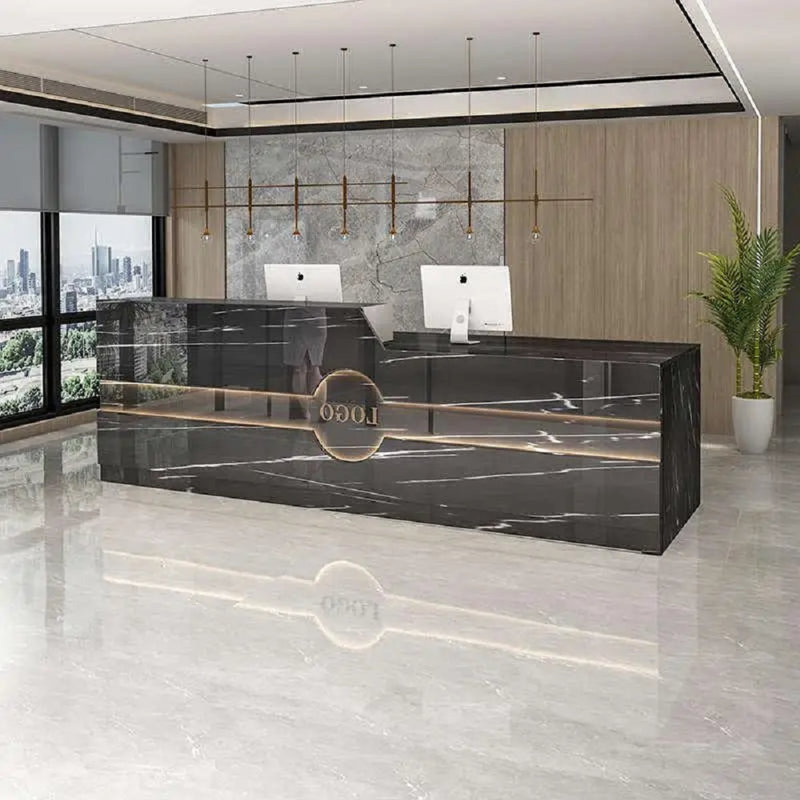 Chumki L-Shaped Executive Desk, Black, Left