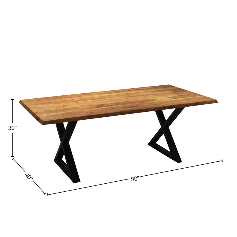Table de salle à manger Marilea, Noir / Ambre