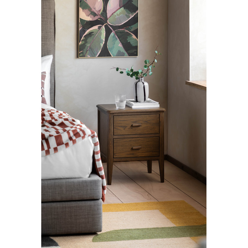 40cm W Solid Wood Bedside Table, Brown