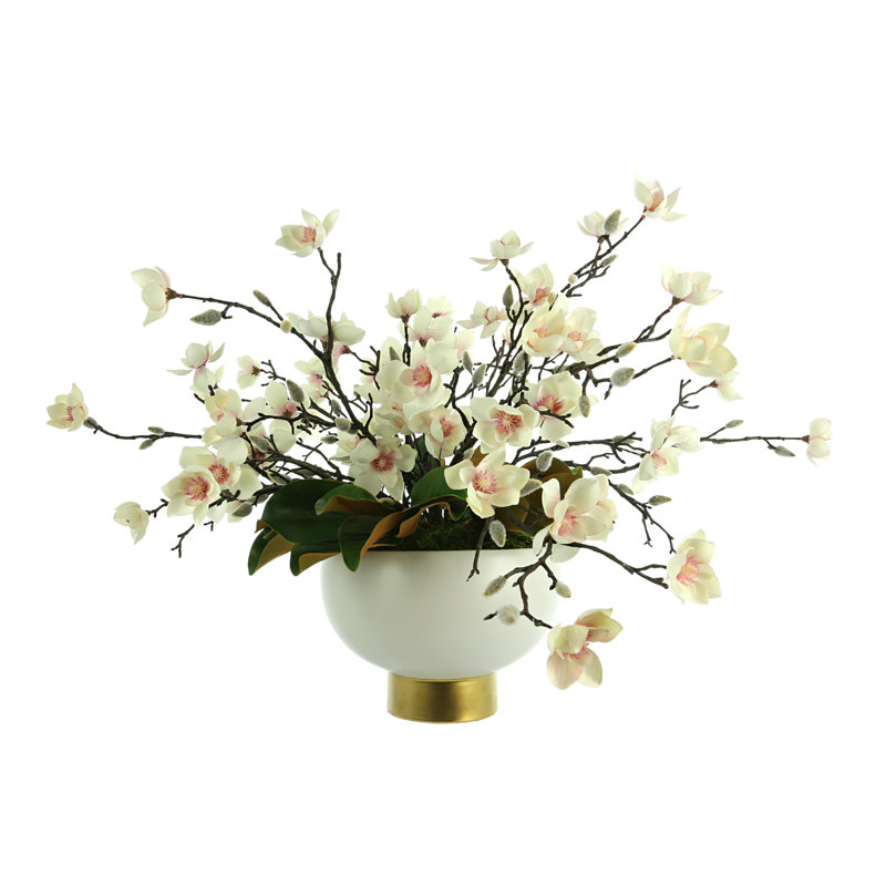 Butterfly Magnolia Floral Arrangement in Vase