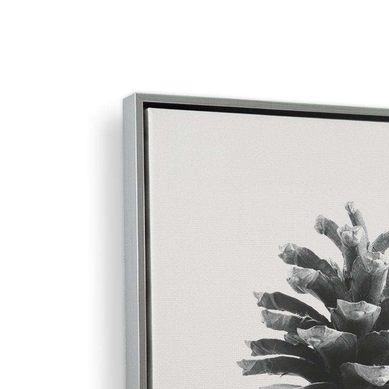 Portrait of a Pinecone kmc1001, H 14 po x l 10 po, Cadre flottant en chrome poli
