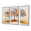 Automne orange et bleu, arbre, saisons, réflexions I - ensemble d'art abstrait mural Mid-Century-107212546-107212548