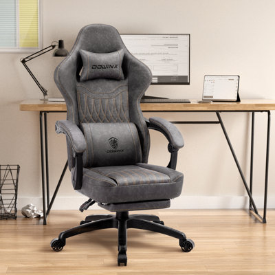 Fabric Gaming Chair with Pocket Spring Cushion, Breathable Computer Chair, 300Lbs