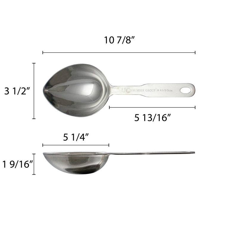 Thunder Group Inc. Stainless Steel Measuring Scoop, 2.38" H x 3.56" W x 10.69" D