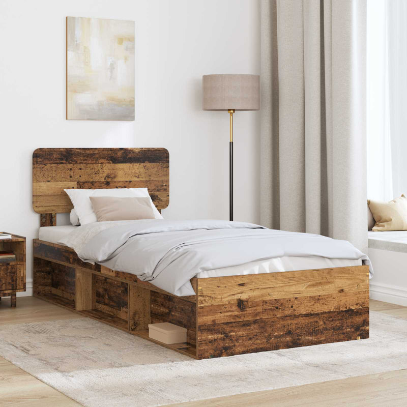 Solid Wood Bed, Old Wood, Single (3')