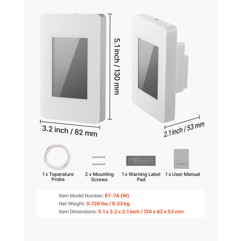 7 Day Programmable Thermostat for Underfloor Heating Pump TFT Display