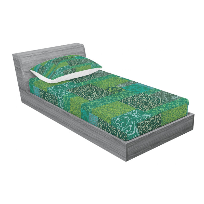 Microfiber Floral Sheet Set, Twin XL Sheet Set with Fitted Sheet