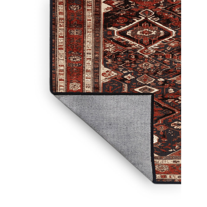 Tapis persan noir lavable à la machine, Tapis de couloir 2 pi x 5 pi