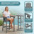 3-Piece Gray HDPE Round Pub Table With 2 Bar Stool