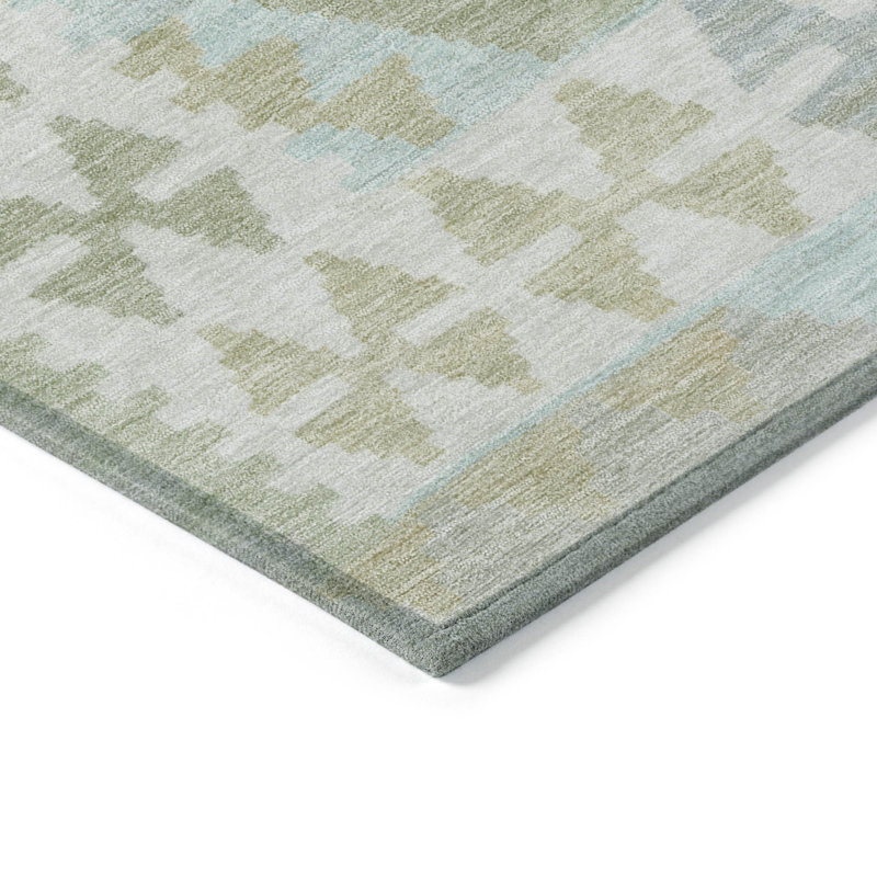 Tapis de sauge Xhevrie intérieur / extérieur lavable à la machine, Tapis de couloir 2 pi 3 po x 7 pi 6 po