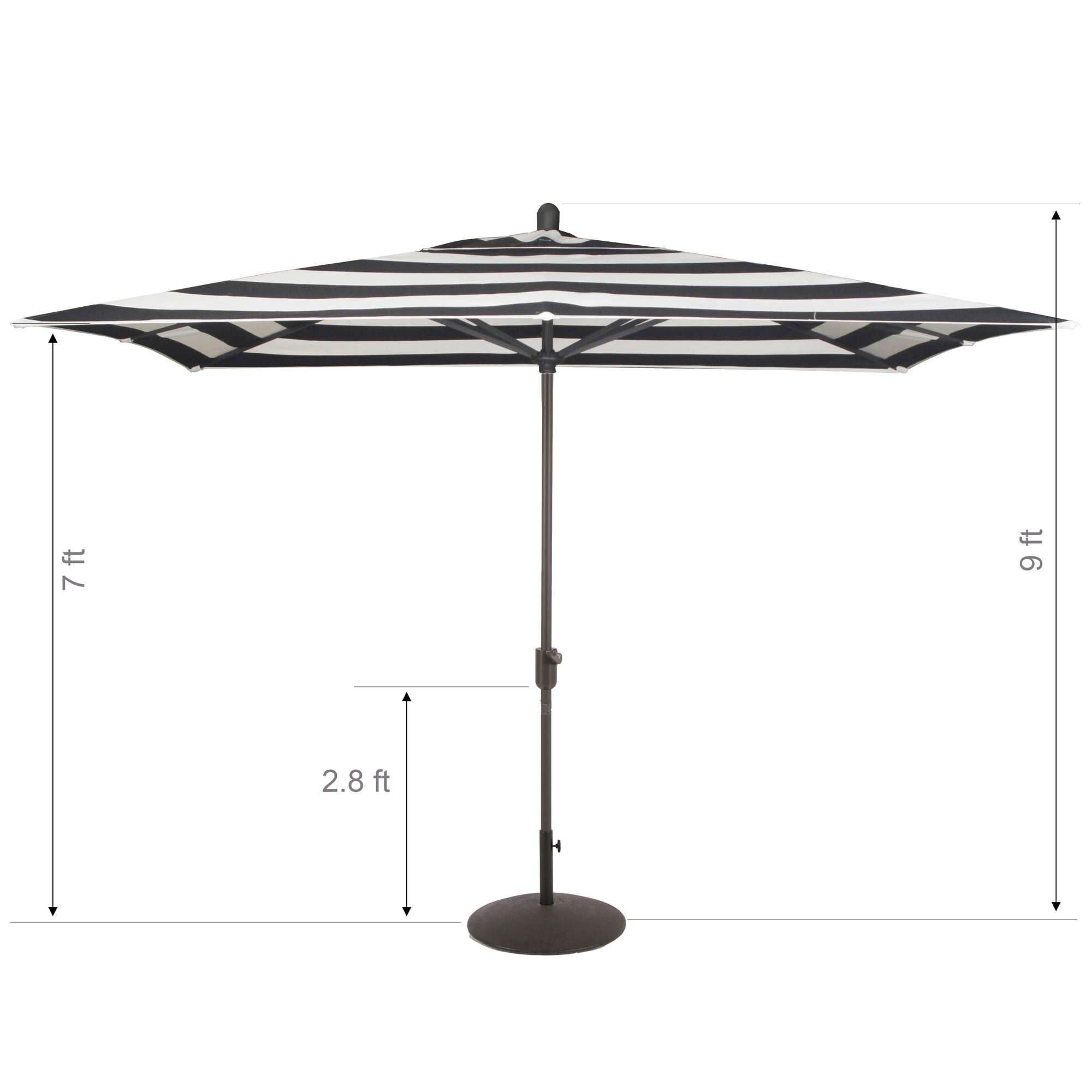 Olivier 116.7'' Outdoor Umbrella, White Sand, Black Stripe Sunbrella®