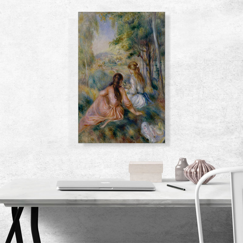 " In The Meadow 1892 " by Pierre-Auguste Renoir Painting Print, 18" H x 26" W x 1.5" D