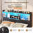 Queen Floating Bed Frame With Led Lights And Headboard Storage, Visual Floating Bed With Charging Station, Structurally Stable Queen Metal Platform Bed, Easy To Assemble
