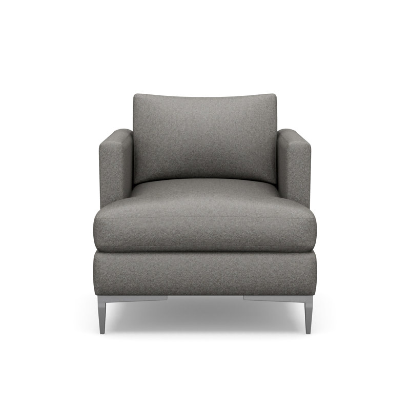 Aiden Accent Chair, Polished Stainless, Cashmere Sweater Mica