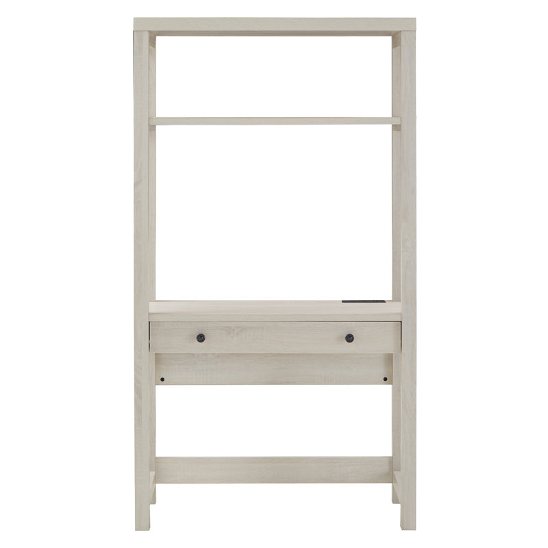 Albali Writing Desk with Power Outlet, Antique White
