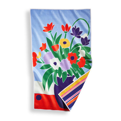 Super Absorbent Kitchen Towel Vase of Flowers Dishtowel Multi 18 x 30 in