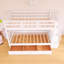 Lit superposé simple au-dessus de simple avec trois tiroirs et cadre en bois-780084613
