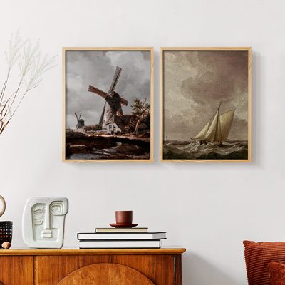 «Vintage Landscape XLI», impression giclée sur cadre - ensemble de 2