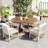 5-Piece Extendable Dining Table Set with 4 Rattan Chairs