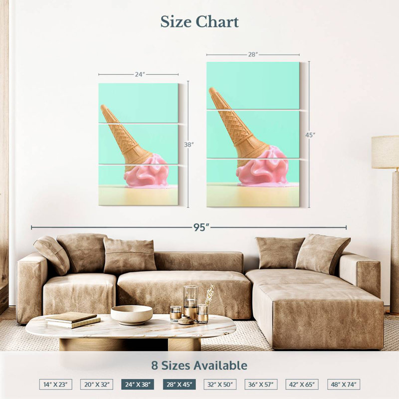 Yarlin Ice Cream Cone Spill, 38" H x 24" W