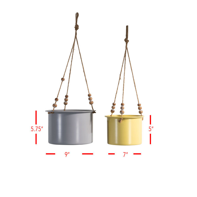 Ensemble de 2 pots à fleurs suspendus en métal