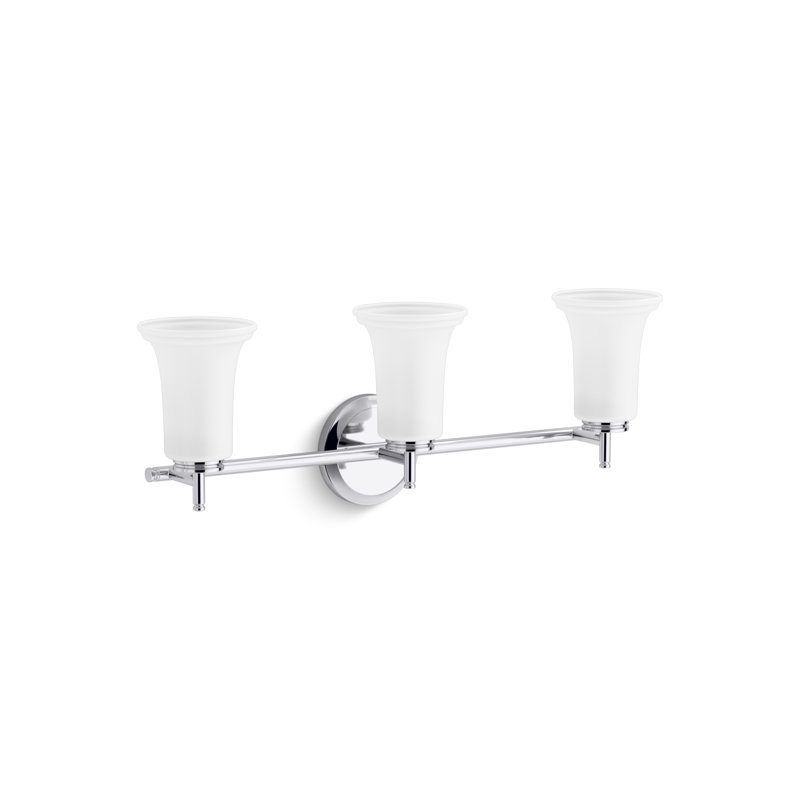 Bellera Three-Light Sconce With Frosted Shades, Polished Chrome
