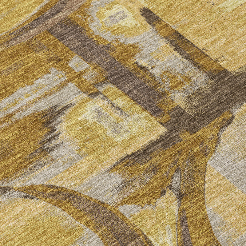 Tapis abstrait intérieur / extérieur lavable à la machine Chantille ACN2615, Noyer, 3 pi x 5 pi