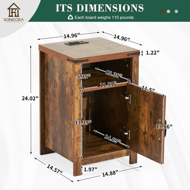 Antrell 14.96'' W Nightstand, Brown