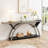 2-Tier Console Table, 70.86" Entryway Table with Half Moon Frame-1428235098