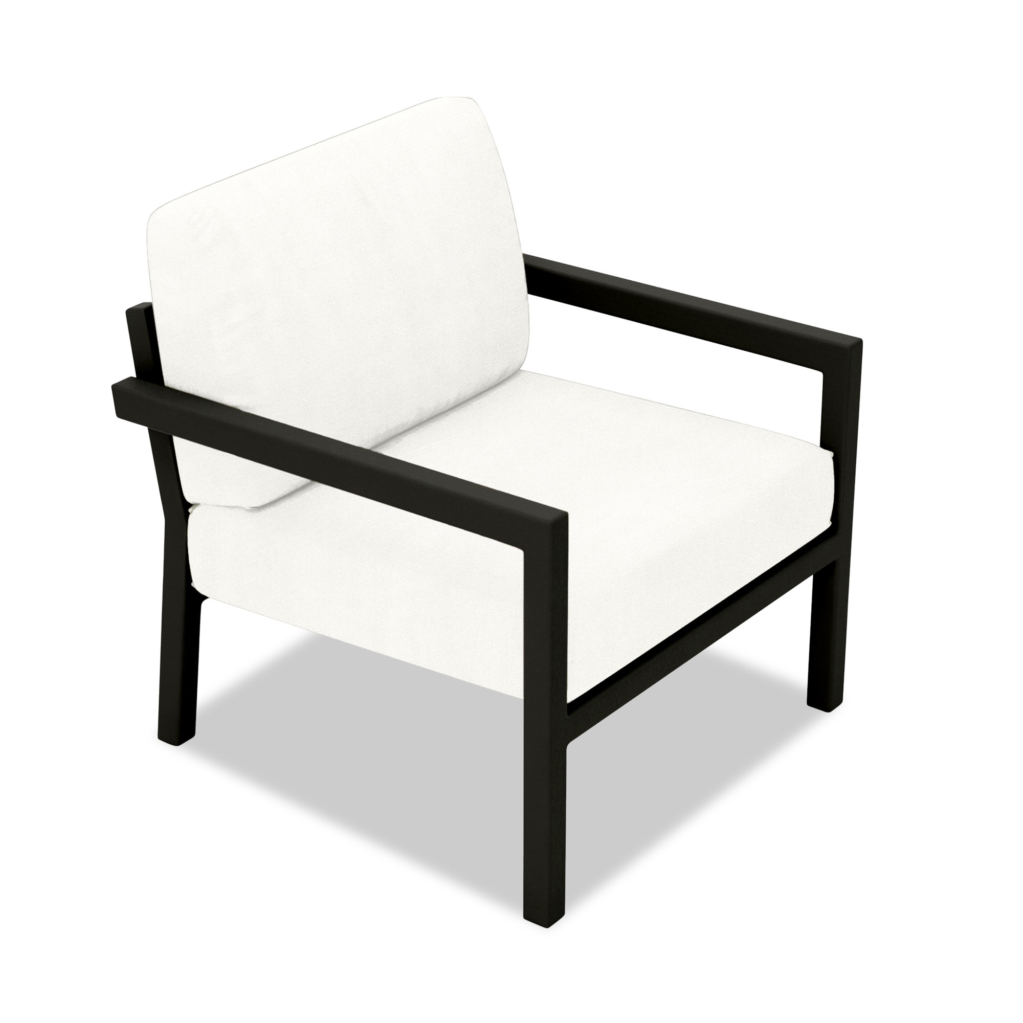 Vivant Patio Chair with Sunbrella® Cushions, Canvas Natural Sunbrella® Canvas, Black