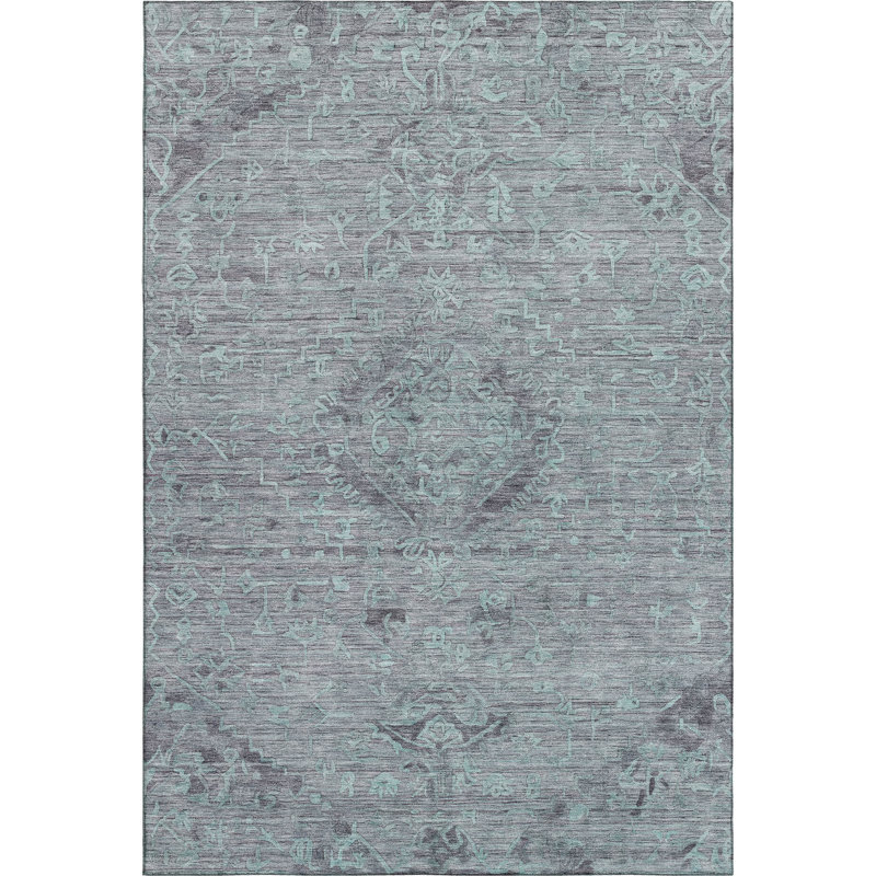 Premium Machine Washable Bovell AMF1111 Global Rug, Rectangle 9' x 12'