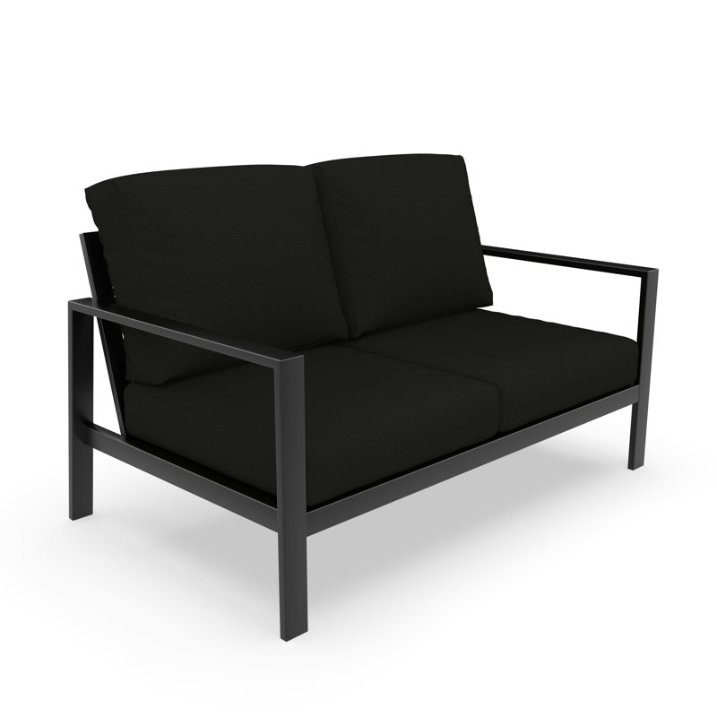 Ensemble de conversation Townsend avec coussins Sunbrella®, Toile Sunbrella® noir, Acajou
