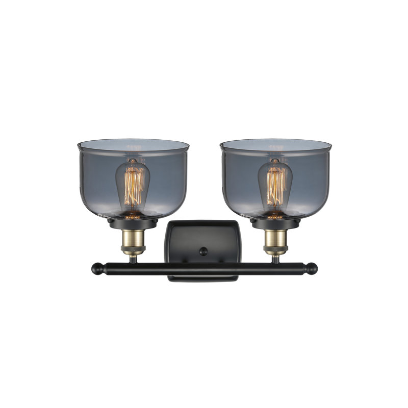 Éclairage pour meuble-lavabo à 2 lumières 18 po Ballston Urban Bell, Laiton antique noir, Incandescent, Non