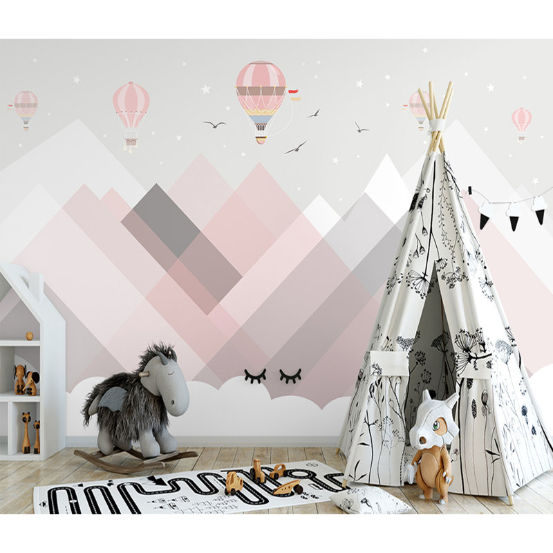 Geometric Wall Mural, 105.96" W x 187" L