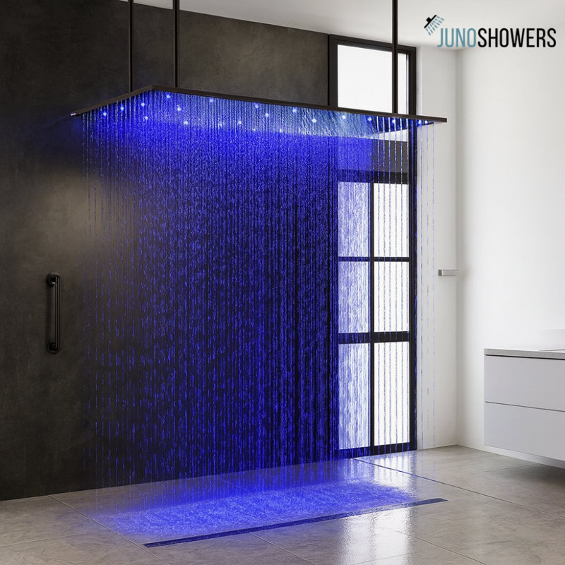 Pomme de douche à pluie DEL Juno, Bronze huilé foncé