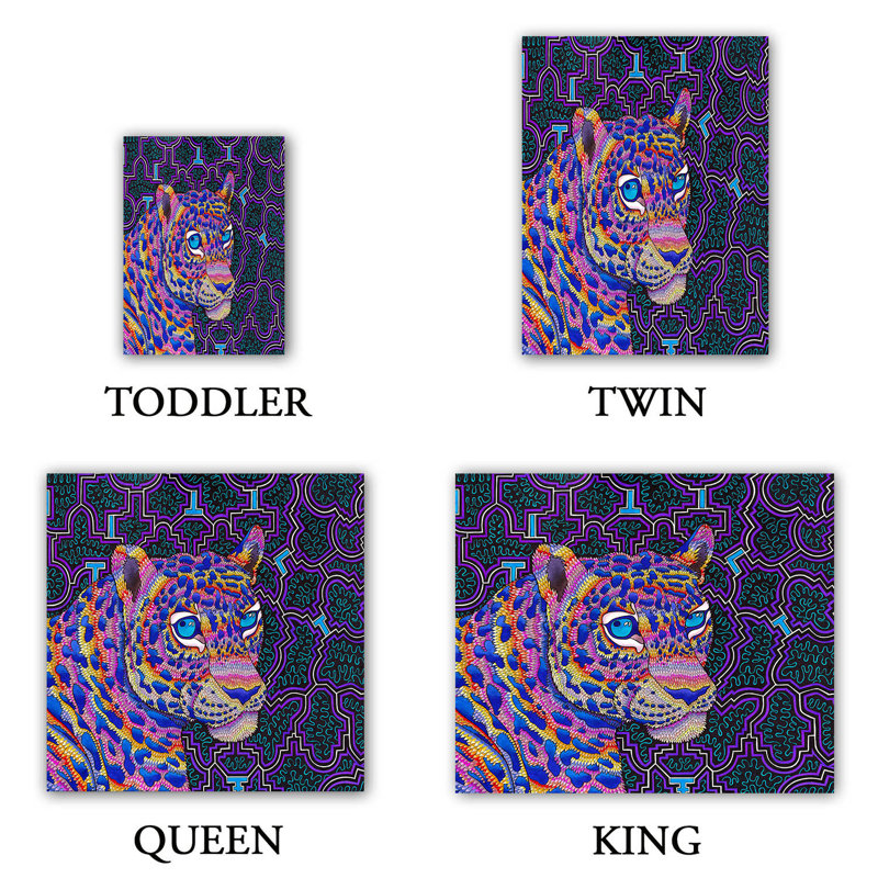 Ensemble de housse de couette jungle jaguar, 1 housse de couette grand + 2 taies standards