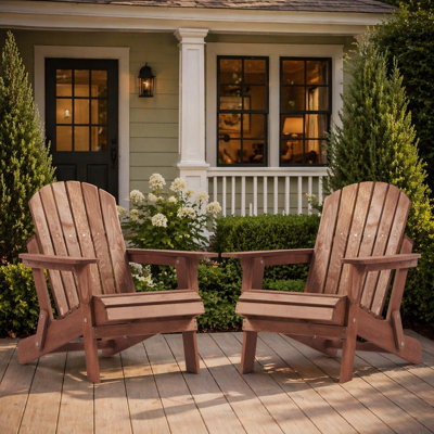 Oversized Folding Adirondack Chair, Pre-Assembled Hemlock Wood Outdoor Patio Chair, 330 Lbs Heavy-Duty Foldable Wooden Lounge Chair for Garden Backyard Pool Firepit Deck