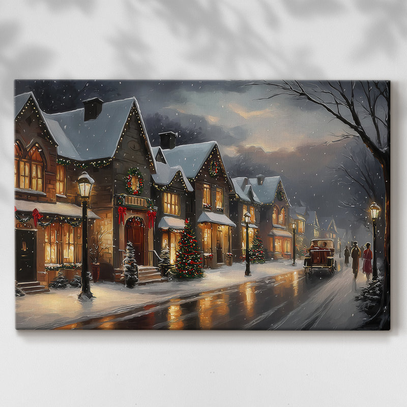 «Warm Lantern Night» - Toile tendue avec châssis de qualité supérieure, H 48 po x l 32 po