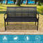 45,7 po Banc de patio en acier noir et WPC