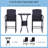 Rattan Wicker Bar Set For 3 PCS With Ice Buckets, Patio Furniture With 1 Bar Table And 2 Bar Stools For Poolside, Backyard, Porches