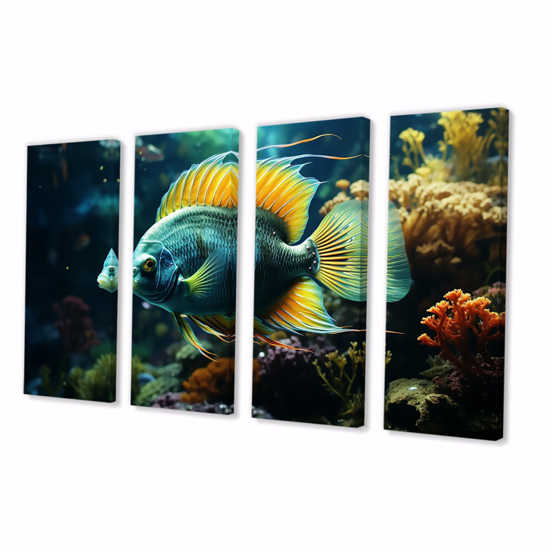 Art mural surréel, poisson surréel sous-marin I, H 28 po x l 48 po