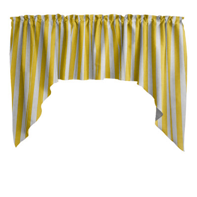 Cotton Blend Striped Swag Window Valance