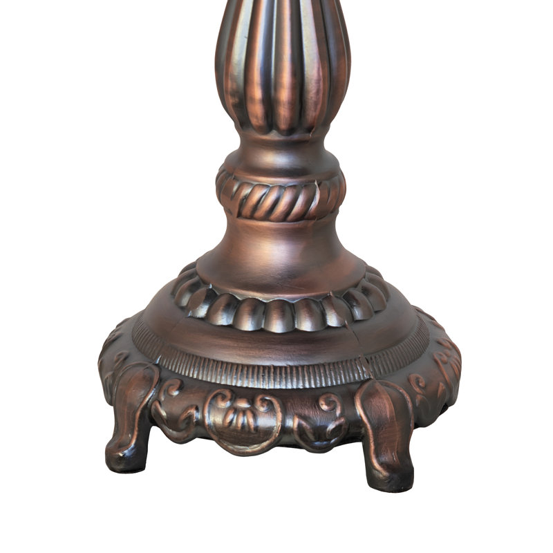 Base de table à 2 lumières 22 po de hauteur bronze 22 acajou