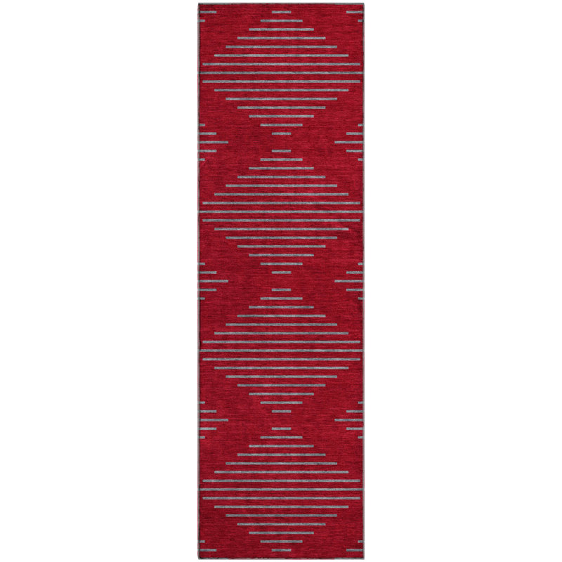 Premium Machine Washable Jahnke AMF1017 Geometric Rug, Runner 2'3" x 7'6"